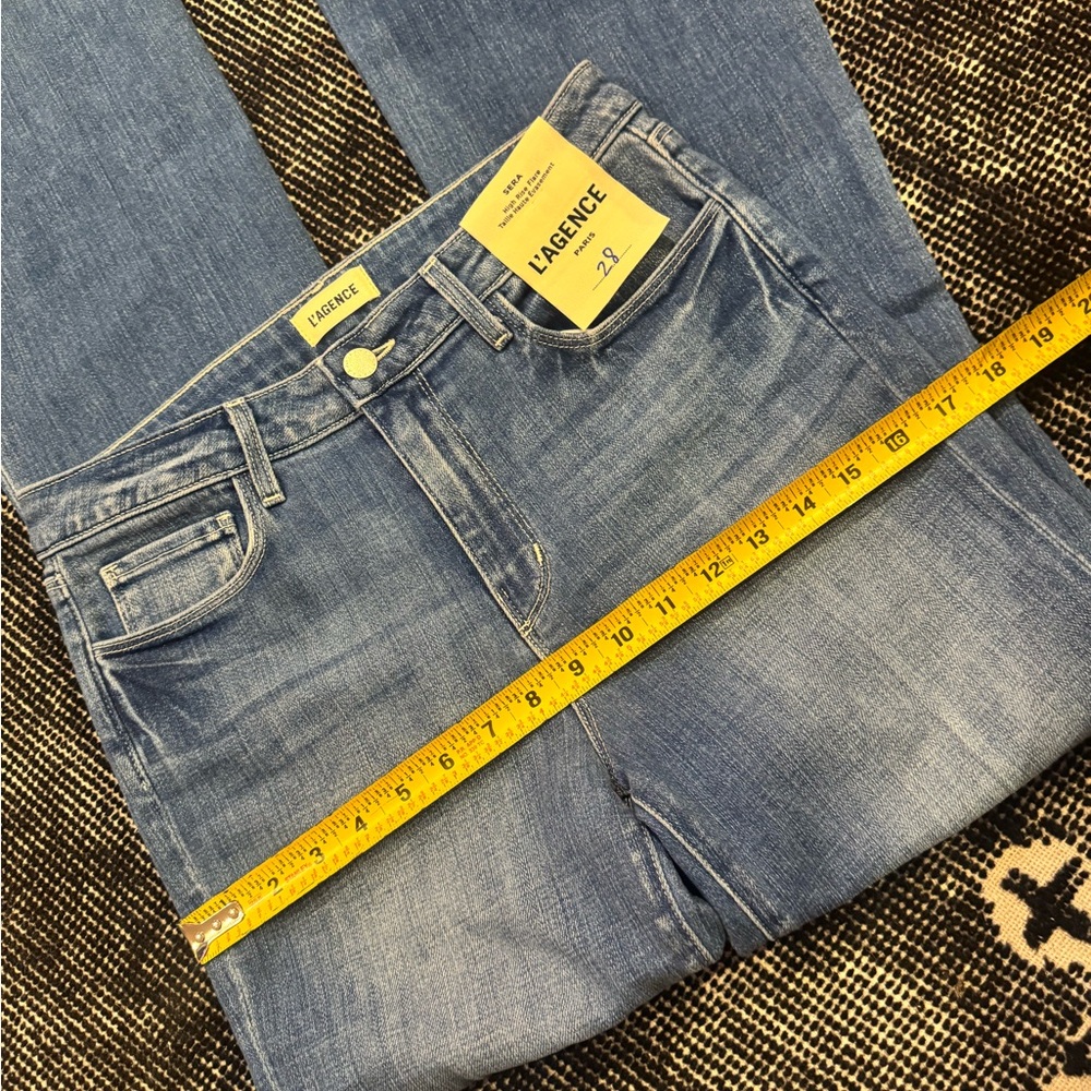 L’Agence Sera High Rise Flare Jeans in Bordello. - Picture 7 of 13